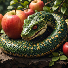 green snake in the garden