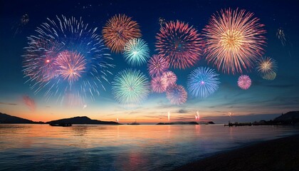fireworks over the river