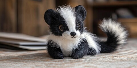 Fototapeta premium adorable stuffed animal skunk