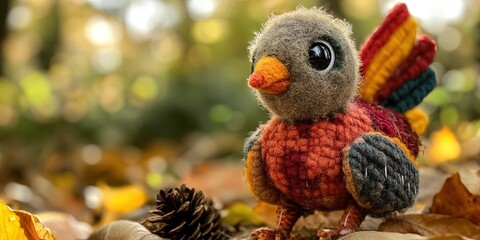 Fototapeta premium adorable stuffed animal turkey