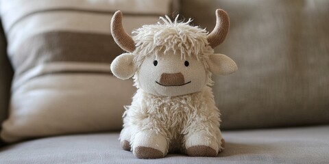 Fototapeta premium adorable stuffed animal yak 