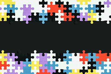 Jigsaw Puzzle Pieces form the Frame with Lot of Copyspace