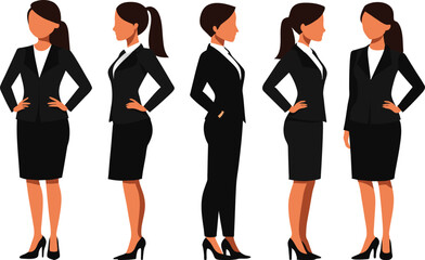 Business Woman Vector Set. enhance your professional projects with this business woman vector set. Perfect for corporate, office, and marketing designs.