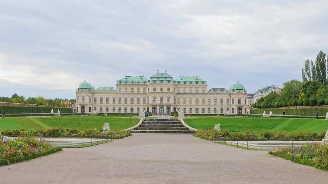 Vienna, Austria - August 15, 2021: Belvedere Palace, Vienna, Austria. tourist attraction, travel guide and sights of city breaks. Travel, landmarks and tourist attraction of Vienna, Austria