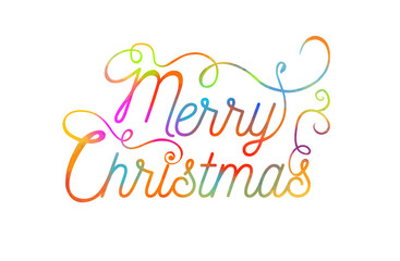 Colored Merry Christmas Text , Merry Christmas Background vector, Christmas greeting Card, hand drawing. Not AI, Vector illustrations.