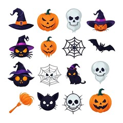 Fototapeta premium Spooky Halloween Night: Pumpkins, Ghosts, and Haunted Vibes