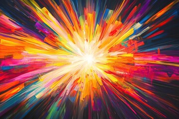 Obraz premium Radiant abstract line art with a burst light and energy