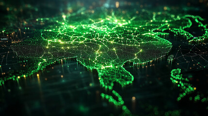 Eastern Asia symbolizes a connected technological future, illustrating networks, innovation, and the fusion of tradition and modernity in the Asian landscape
