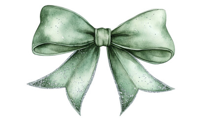 green bow isolated on white background