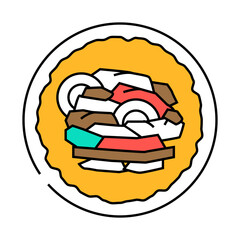 fajitas mexican cuisine line icon vector. fajitas mexican cuisine sign. isolated symbol illustration