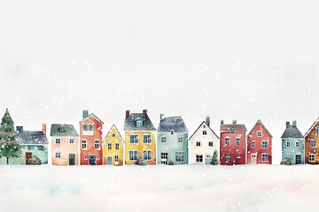 little houses in the snow