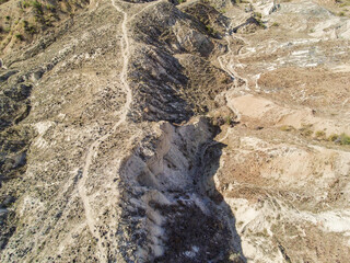 Aerial photograph of derived from almost any vegetation desert in south america.