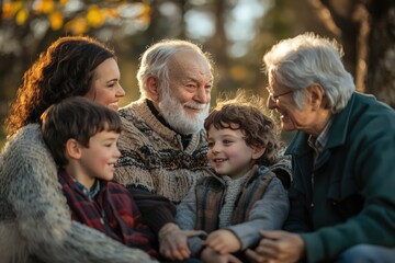 Warm family portrait with multiple generations, capturing a moment shared affection and