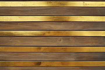 Wooden background with gold stripes, offering a simple yet elegant design aesthetic.