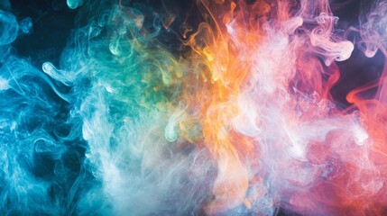 Fototapeta premium Colorful Swirls of Smoke in Abstract Background
