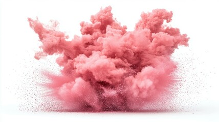 Pink powder explosion creating a vibrant cloud in a bright setting