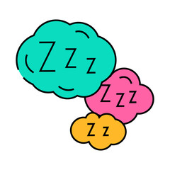 snoring sleep night line icon vector. snoring sleep night sign. isolated symbol illustration