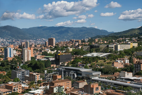 Buildings and houses with metro 