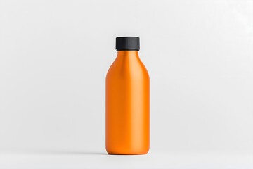 Fototapeta premium A Sport Drink Bottle, the Bottle is Made of Orange Stainless Steel, Sport Drink Bottle Mockup, Sport Flask Mockup, White Label Product Mockup