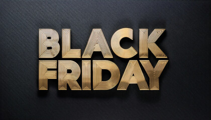 Obraz premium black friday gold striped 3d text design