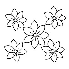  illustrative flowers, flat color, seperated, no overlap position, pastel colors. isolated on white