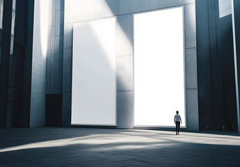 Fototapeta premium Blank Posters Displayed on Modern Exterior Wall design
