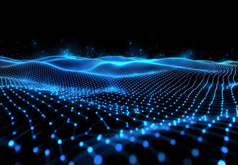 Creative blue hexagonal background design with binary code. Technology design, landing page concept design. 3D Rendering design