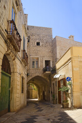 Vintage architecture in downtown in Giovinazzo, Italy