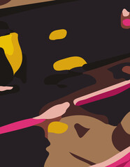 minimalist abstract illustration. Modern style wall decoration. Contemporary artistic poster