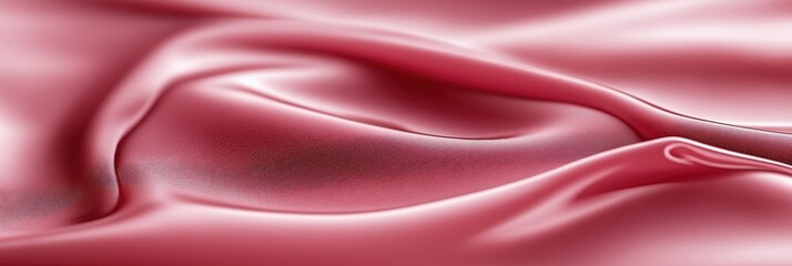 Obraz premium A shimmering red fabric with smooth, wavy textures creating an elegant abstract background.