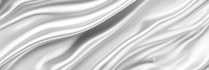 Naklejka premium A smooth, shiny, abstract silvery background with wavy patterns.