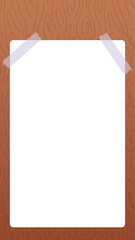 Cartoon story template with wooden texture background. Hand-drawn elements with space for text.