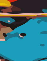 minimalist abstract illustration. Modern style wall decoration. Contemporary artistic poster