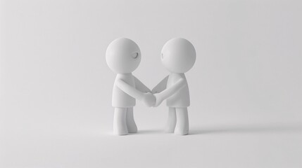 Two Figures Holding Hands: A Minimalist Depiction of Human Connection