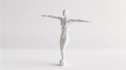 White Sculpture of a Female Figure in a Minimalist Style