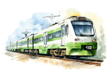 Obraz premium PNG Electric passenger train locomotive vehicle railway.