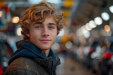 Young man explores new vehicle options at a car dealership to make the perfect choice