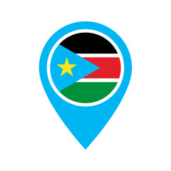 South Sudan flag location icon