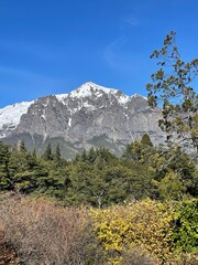 mountain in the mountains with glaciers on top, Patagonia 