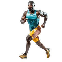 People jogging pose white background