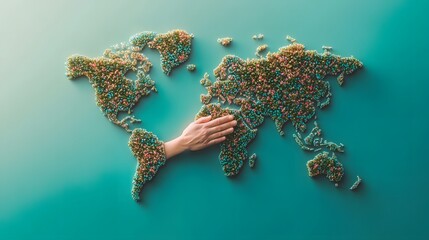 World Food Interconnection, World Map, Handshake, Abstract Image, Texture, Pattern Background, Wallpaper, Cover and Screen for Smartphone, PC, Laptop, 9:16 and 16:9 Format