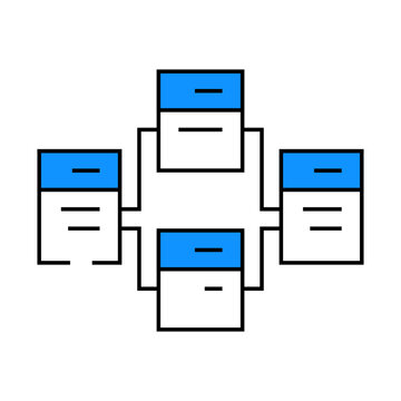 relational database line icon vector. relational database sign. isolated symbol illustration