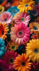 A vibrant close-up of colorful flowers showcasing nature's beauty in full bloom