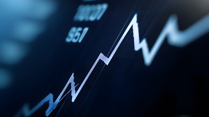 Obraz premium Close-up of digital screen showing downward-trending line graph, symbolizing rate cut in financial markets, economic adjustment concept