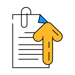 paperclip attached file line icon vector. paperclip attached file sign. isolated symbol illustration