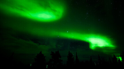 aurora borealis above kiruna, sweden