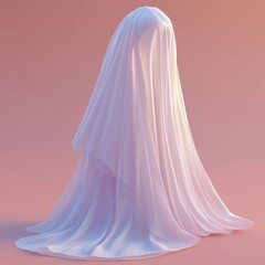 Obraz premium 3D Brides Veil Icon: Traditional Wedding Accessory Illustration Logo