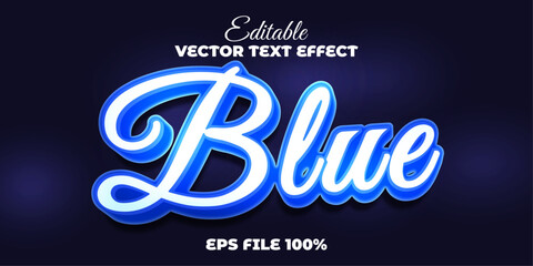 Blue text editable effect font style