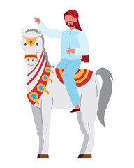 man riding hindu horse