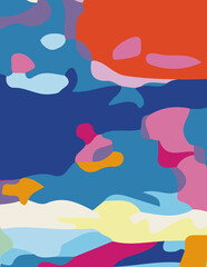 Obraz premium minimalist abstract illustration. Colorful modern style wall decoration poster